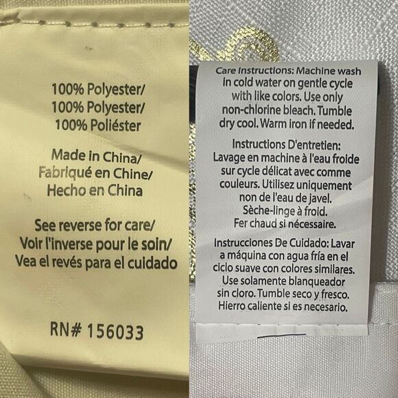 Christmas Table Runner 14 x 72 White & Gold Angel Chimes Decorative Polyester - Picture 6 of 6